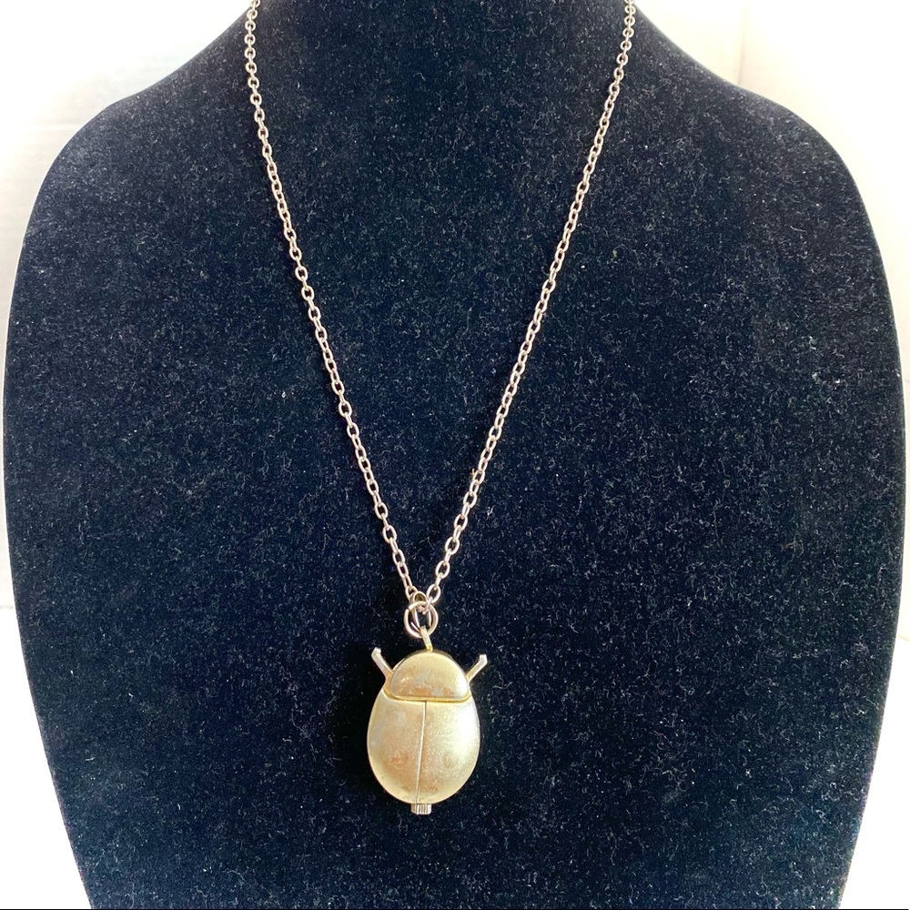 Vintage Nelson Lady Bug Hand-Wind Pendant Pocket Watch